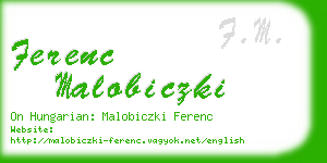 ferenc malobiczki business card